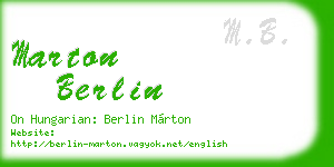 marton berlin business card